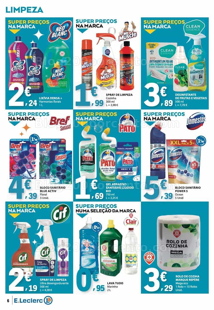 Antevisão Folheto E-LECLERC Limpeza Promoções de 3 a 15 março